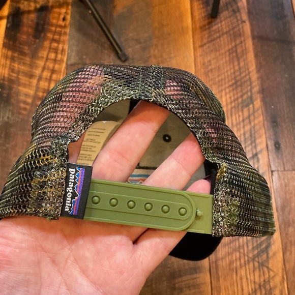 Patagonia P-6 Logo LoPro Trucker Hat Camo Green Adjustable Snapback - Picture 5 of 9
